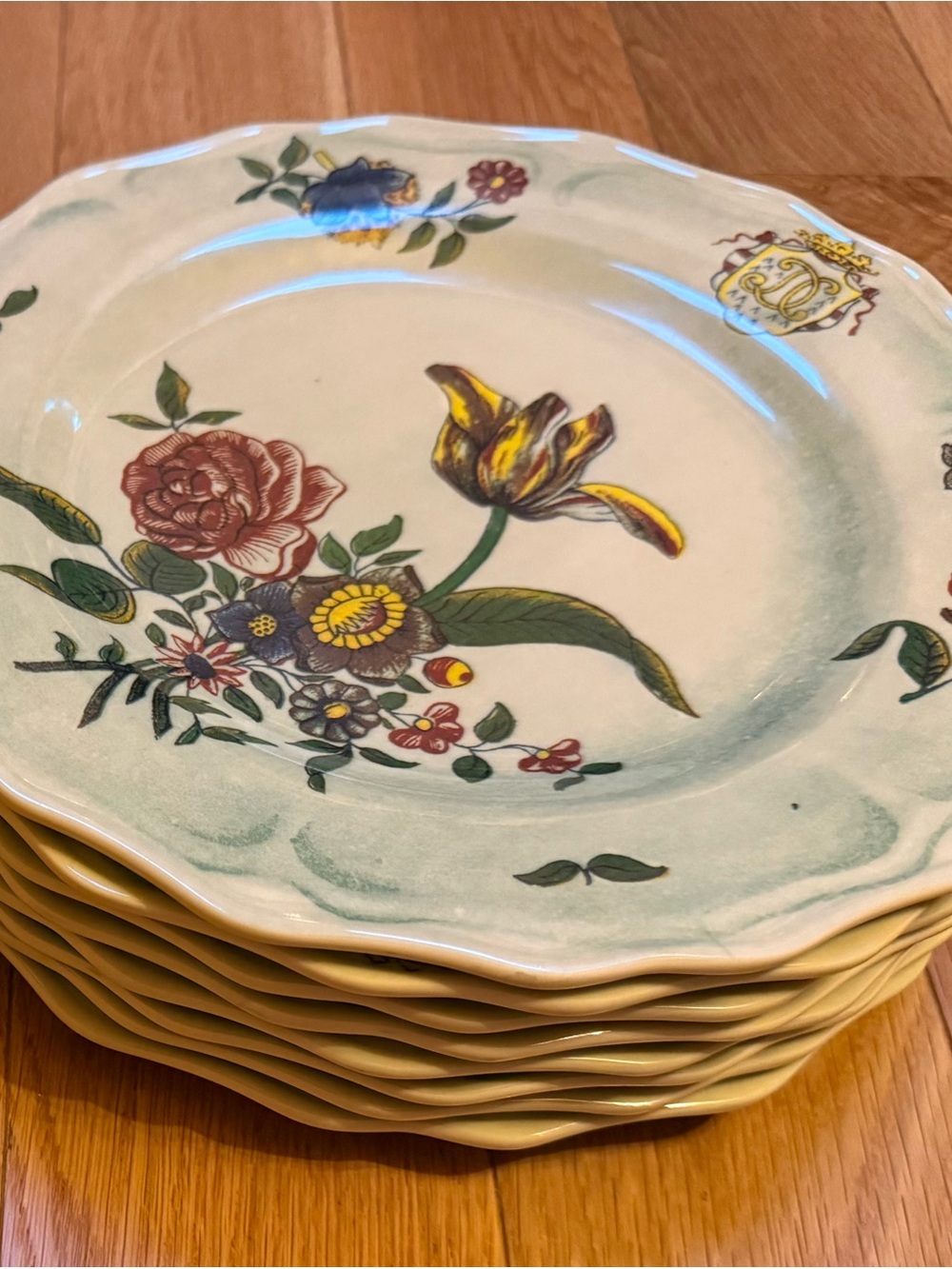John Derian Melamine Faience Fleurs Isolees Dinner Plates